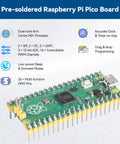 Raspberry Pi Pico Starter Kit With 40 Projects And Online Tutorials For MicroPython C And MakeCode in pre-soldered board view