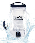 All Day Hydration Bladder for Hiking and Outdoors 1.5L to 2L large opening water reservoir with splash in clear view