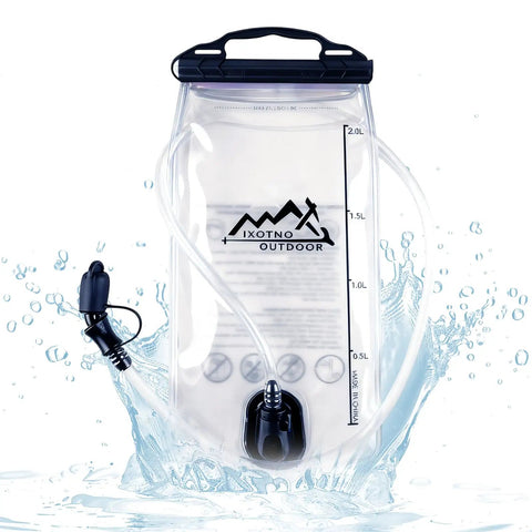 All Day Hydration Bladder for Hiking and Outdoors 1.5L to 2L large opening water reservoir with splash in clear view