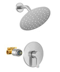 Brushed Nickel Shower Faucet Set With 8 Inch Rainfall Showerhead, Single Handle Valve Included, Full Trim Kit, Easy DIY Install, Durable Finish For A Modern Fresh Bath Upgrade display