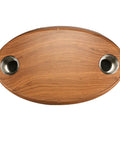 Top Shelf Oval Pontoon Boat Table Package featuring a slick burlywood resin top and stainless drink holders from above.