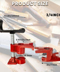 Heavy Duty 4 Pack 3/4 Inch Pipe Clamps With Foot Design For Woodworking, Gluing And Assembly, Cast Iron Fixture Set