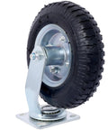 Two Pack 8-Inch Pneumatic Caster Wheels With Swivel Plate For Smooth Indoor Outdoor Use, Beefed-Up Steel Hub Ball Bearings
