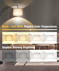Lit Tall Arc Floor Lamp With Remote Control 81 Inch Tall Dimmable LED Stepless Color Temperature Display
