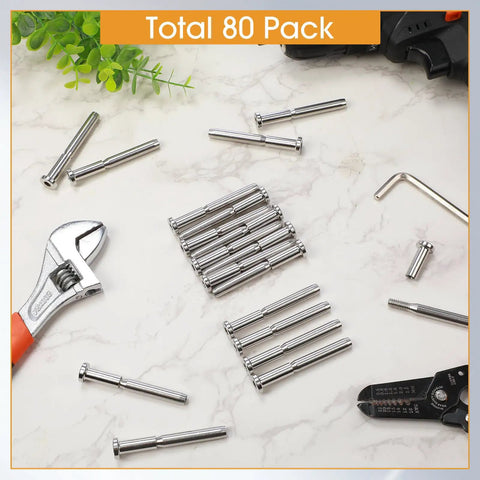 80 Pack Invisible Cable Railing Kit With Stainless Steel Three Sixteenth Inch Receiver And Swage Stud End Swage Tensioner One Eighth Inch For Wood And Metal Posts Hardware Silver on marble surface