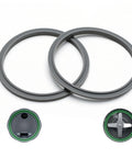Two Pack Replacement Rubber Gasket Seals For 600W And 900W Blenders, Durable Lip Seal Rings Fits NutriBullet Pro 900 Series Cups And Lids, Easy Install, Keeps Blends Smooth And Leak Free, Long Lasting. gray silicone gasket rings with hook