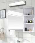 Over Mirror Vanity Light 24.4 Inch With Milky White Shade 4000K Daylight Brushed Nickel Bath Bar in modern bathroom setting