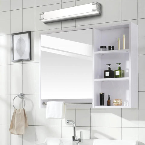 Over Mirror Vanity Light 24.4 Inch With Milky White Shade 4000K Daylight Brushed Nickel Bath Bar in modern bathroom setting