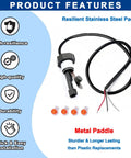 Upgraded 520736 Flow Switch Sensor With Metal Flap For Pool Chlorinator Cells Compatible With Pentair IntelliChlor IC15 IC20 IC40 IC60 3 Wire And 4 Wire Systems Great Replacement Part, metal paddle with wiring
