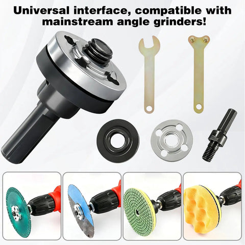Drill To Angle Grinder Conversion Kit With Connecting Rod Set 2 Pack Attachments Includes Wrench Flange Nuts Spanner And 10mm Arbor Adapter