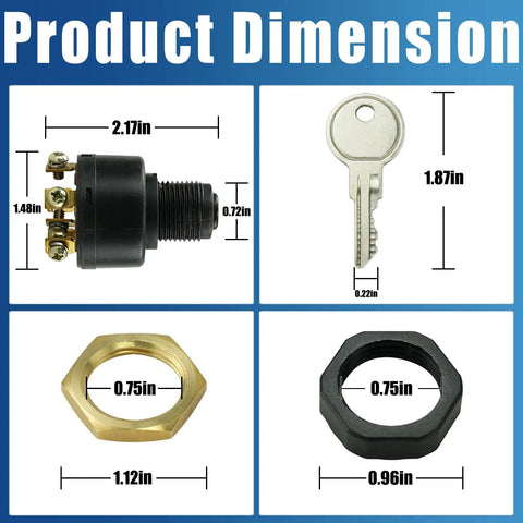 Boat Ignition Switch With Keys For Three Position Magneto Push To Choke No Fuss Install Replacement Panel Mount product parts