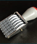 Kickass Six Digit Number Roller Stamp With Changeable Price Date Wheels For Custom Scrapbooking And Office Projects, gray rubber wheels.