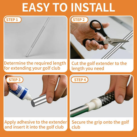 Installation steps for 5 Pcs Golf Shaft Extenders Steel 0.60 Inch Diameter 30.8 Cm Long Each Fits Two Clubs Putter Extension Kit