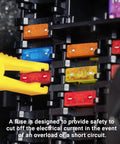 Rig Ready 372 Piece Car Fuse Assortment Kit Standard Mini Micro2 Blade Fuses With Slick Puller for Trucks Trailers and Boats 2A to 35A multi pack showing fuses in use.