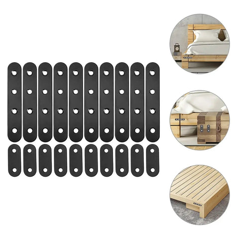 Heavy Duty Stainless Steel Right Angle Brackets Mending Plates Set For Furniture And Shelves Flat Repair Fittings 20 Piece Kit Built Tough