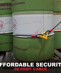 Heavy Duty Dual Loop Security Cable 30 Feet Long 10mm Thick Commercial Grade Locking Cable securing barrels