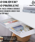 Under Desk Drawer Organizer 2 Pack With Slide Out Storage For Pens Cables And Office Accessories No Drill Adhesive Mount Hidden Desk Storage