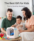Family using Kids AI Powered 3D Printer Fully Assembled With Auto Leveling And Up To 400 MM Per Sec Speed for home crafting