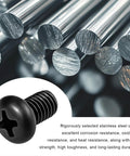 Top Shelf Black Stainless Steel License Plate Screws M5 Thread Heavy Duty Auto Bolts close up showing black pan head screw.