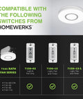 Whisper Quiet Bathroom Exhaust Fan With Integrated LED Light Ceiling Mount 50 CFM Ventilation 0.7 Sones White Finish