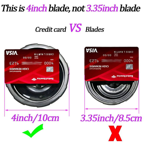 Upgrade Replacement 7 Fin Male Blender Blade For Auto IQ Blenders, 4 Inch Shaft, Stainless Steel 7 Fin Blade, blade size comparison