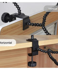 Third Hand Soldering Station with gooseneck arms clamped vertically and horizontally to desk edges.