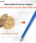 Pro Grade Swan Neck Hollowing Tool For Wood Lathe with sand-filled aluminum handle and adjustable counterweight feature.