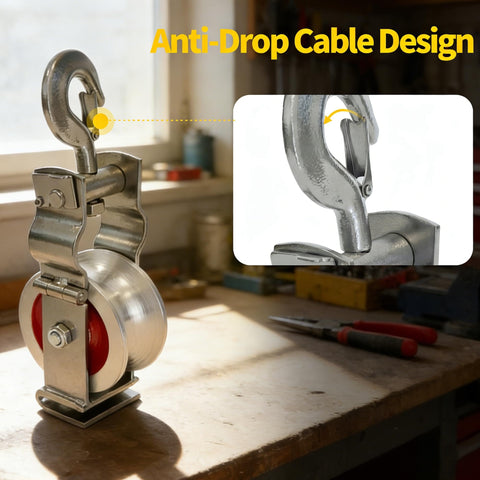 Beefy Heavy Duty Cable Pulley With Dual Mounting Options For Wire Pulling And 1500MCM Cables Cable Puller Sheave Installation Tool