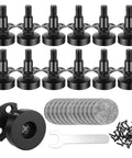 Built Tough Heavy Duty Adjustable Furniture Levelers With Three Eighths Inch Thread And Large Base, 3960 Lbs Capacity, T Nut Kit