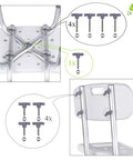 Assembly bolts for Adjustable Bath And Shower Chair With Back Support For Seniors Safe Bath Tub Stool Anti Slip Wide Seat