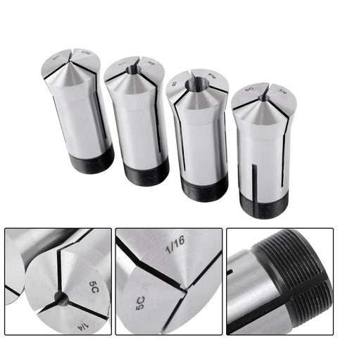 18 Piece 5C Collet Set 1/16 To 1/8 Inch With.0006 TIR Pro Grade Alloy Steel For CNC Milling Machines And Lathes Tool And Workpiece Clamping Kit With Durable Repeatable Hold, close-up