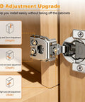 Heavy Duty 10 Pack Soft Close Cabinet Hinges 1 1/4 Inch Overlay Concealed Door Hardware for Kitchen Cabinets with 3D adjustment features.