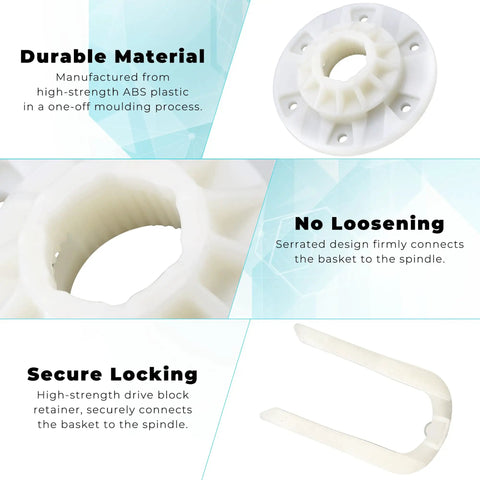 Upgraded Basket Driven Hub Kit For Washer Models W10528947 W10396887 AP5665171 PS6012095 Replaces W10528947VP By TOMOON Compatible With Maytag Kenmore And Other Front Load Washers Includes Drive Hub Retainer And Instructions