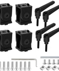 Black 2020 Zinc Alloy Extrusion Pivot Hinge Kit For Aluminum Profiles Adjustable 0 To 180 Degree Angles, 4-pack