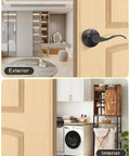 Two Pack Single Sided Dummy Door Handle In Oil Rubbed Bronze No Fuss Easy Push Pull For Closet Or Pantry Right Handed Interior Door Lever Non Turning Dummy Knob on wood door