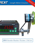 Heavy Duty Digital Length Meter Counter With Smooth Rolling 20 Mm Polyurethane Measure Wheel showing 25.00 on LED display.