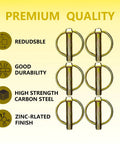 Heavy Duty Round Lynch Pin With Ring Set Seven Sixteenth Inch Tractor Trailer Lock Pins Carbon Steel Zinc Coated For Corrosion Resistance Assortment Kit For Trailers Farm Tractors Trucks Lawn Mowers, 4-piece