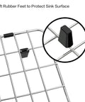 Kitchen Sink Grid 27 And 13 Sixteenths Inch By 14 And 5 Sixteenths Inch Heavy Duty Stainless Steel Sink Protector with rubber feet