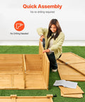 Person assembling Rugged Outdoor Wood Storage Shed With Waterproof Roof And Metal Frame, quick assembly on grass.