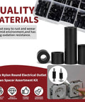 DIY Friendly Black Nylon Screw Spacer Kit 495 Pieces Round Spacers No Thread for Electrical Boxes Switches Outlets Versatile Inner Diameters and Lengths for Stable Quick Installations and Easy Replacements in Home Improvement Projects, black nylon spacers