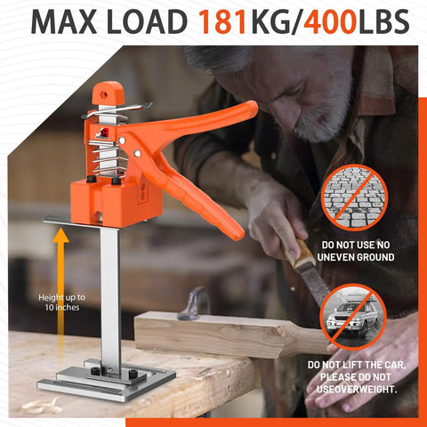 Heavy Duty 15 Inch Lever Jack 2 Pack, All Steel 400 Lb Handheld Lifter With Solid Grip Handle For Cabinet Install And Wall Tile Adjuster, Built Tough For No Sweat Lifting