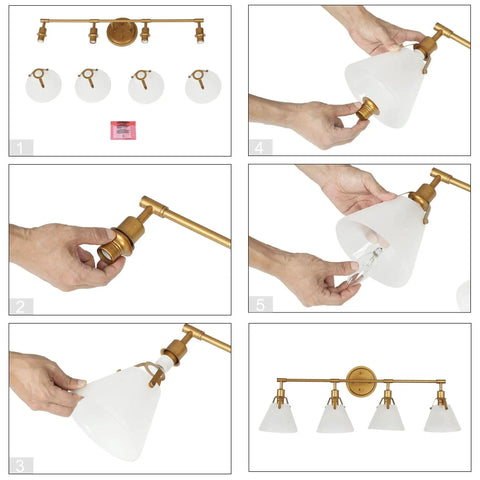 Hot Gold Bathroom Light Fixtures Modern Farmhouse Vanity Lights Over Mirror Four Light Vanity Lighting With Frosted Glass Shades
