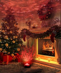Living room with holiday decor using Starry Night Sky Projector For Bedroom With Ocean Wave Light, Remote and Bluetooth Speaker.