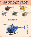 Image of eight pack diecast helicopters mini model planes with spinning propellers for kids birthday party favors