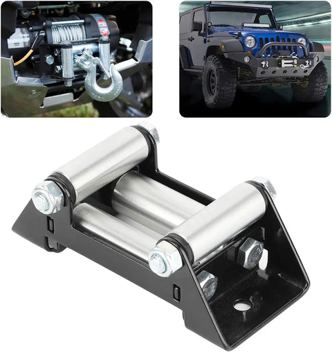 5 Inch Winch Roller Fairlead Heavy Duty Universal Fit With 125mm Hole Distance Zinc Coated Cable Guide for ATV UTV Truck and Boat