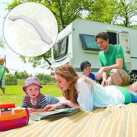 Rock Solid Heavy Duty 2 Pack Rv Grab Handle And 11 Inch Vehicle Handrail Easy Peasy Install White Assist Bar For Camper Trailer Door Universal Support Rails