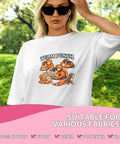 Person wearing a T-shirt with Funny Monkey Team Punchs DTF Transfers Pack Ready To Press Heat Transfer Stickers for 7x7 inch design.