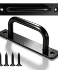 Matte Black Barn Door Handles 2 Pack Heavy Duty Aluminum Alloy Pull Handles With 5 Inch Hole Center For Sliding Pocket Closet Doors