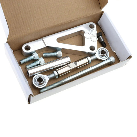 Beefy Industrial Grade Metal Alternator Bracket Kit With Upper And Lower Brackets For SBC350, passenger side, in box