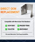 Heavy Duty 304 Stainless Beefed Up Trim Pump Bracket for Mercruiser Boats direct replacement for 42419A1 862548A1